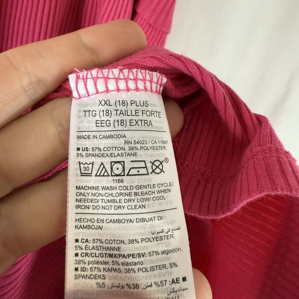 Old Navy Dress Girls XXL 18 Plus Pink Ribbed Sleeveless Strappy Round Neck - Picture 6 of 9